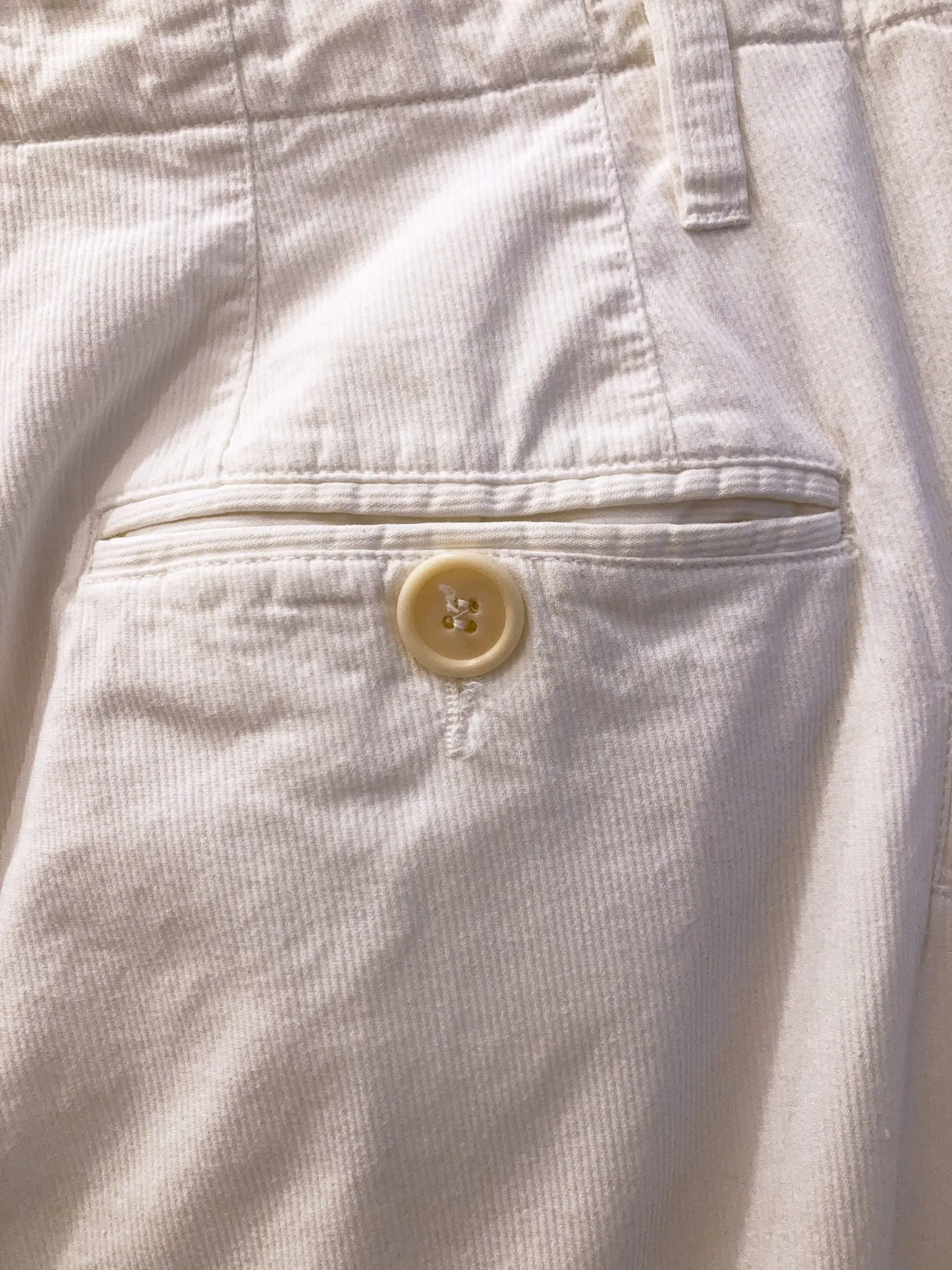 White Corduroy Wide Leg Trousers by Dirk Bikkembergs Hommes - Spring 1997 Collection, Size 48